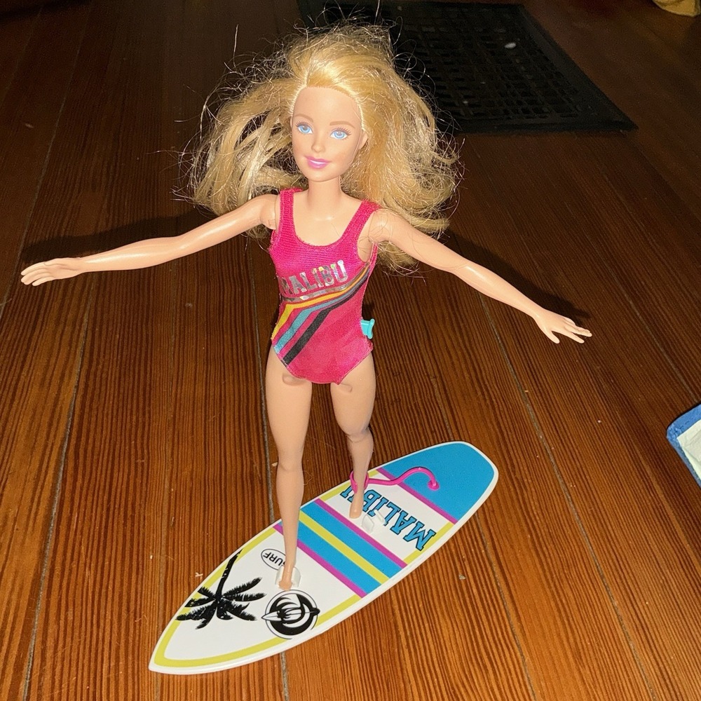 Barbie Dreamhouse Adventures Swim‎ 'n Dive Legs Kick Surfboard Malibu Swimsuit